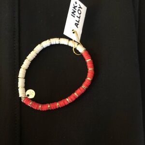INK+ALLOY Red and White Beaded Bracelet